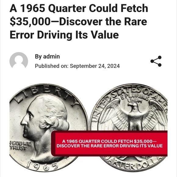 1965 George Washington Clad RARE Quarter - Picture 8 of 12